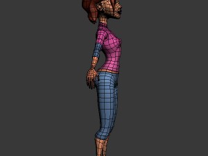woman cartoon rigged Modelo 3D