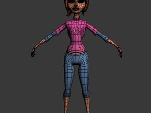 woman cartoon rigged Modelo 3D