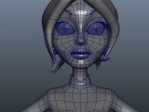 woman cartoon rigged 3D Model