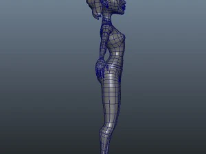 woman cartoon rigged 3D Model