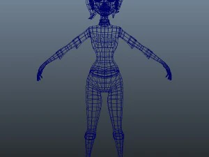 woman cartoon rigged 3D Model