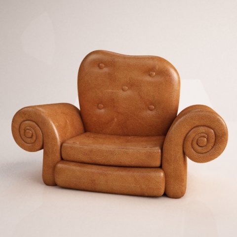 armchair 01 3D Model .c4d .max .obj .3ds .fbx .stl .blend 