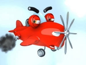 airplane cartoon rigged 3D Model