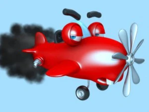 airplane cartoon rigged 3D Model