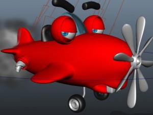 airplane cartoon rigged Modelo 3D
