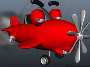 airplane cartoon rigged 3D Model