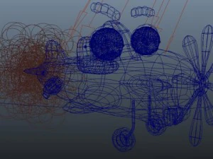 airplane cartoon rigged 3D Model