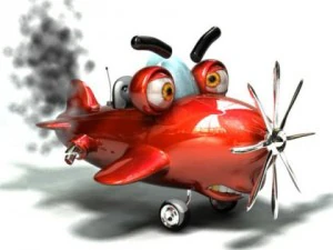 airplane cartoon rigged 3D Model