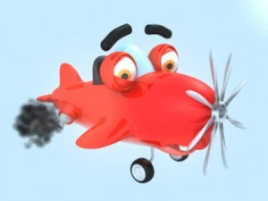 airplane cartoon rigged 3D Model
