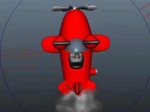 airplane cartoon rigged 3D Model