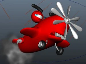 airplane cartoon rigged 3D Model