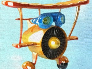airplane cartoon 02 3Dモデル