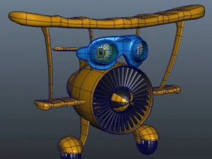 airplane cartoon 02 3D Model