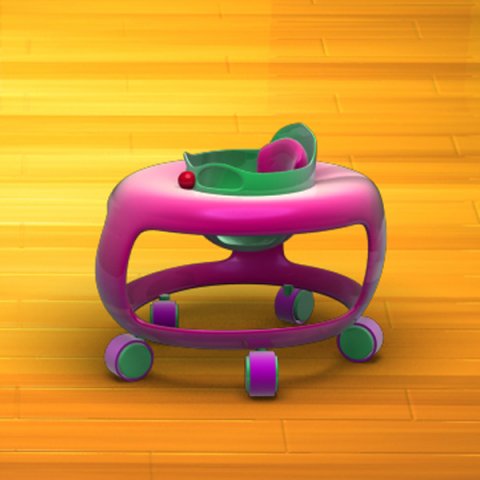baby walker cartoon 02 Modelo 3D .c4d .max .obj .3ds .fbx .stl .blend 