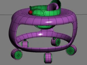 baby walker cartoon 02 3D Model