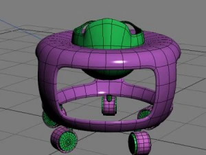baby walker cartoon 02 3D Model