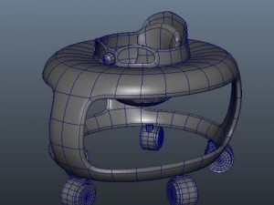 baby walker cartoon 02 Modelo 3D
