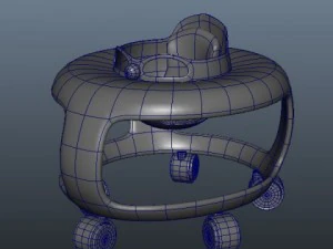 baby walker cartoon 02 3D Model