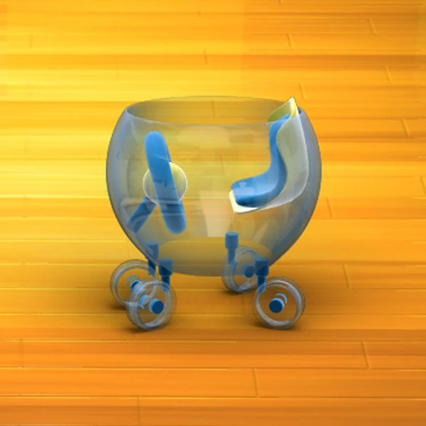 baby walker cartoon 03 3D Model .c4d .max .obj .3ds .fbx .stl .blend