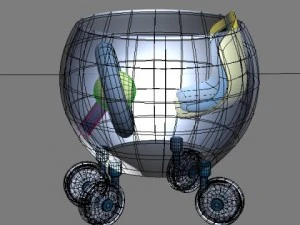 baby walker cartoon 03 3D Model