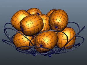 basket oranges 3Dモデル