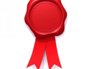 kırmızı kurdele ile mum m&uuml;h&uuml;r 3D Model