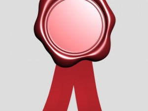 wax seal with red ribbon 3D मॉडल