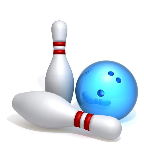 bowling pins and ball 3D Model .c4d .max .obj .3ds .fbx .stl .blend 