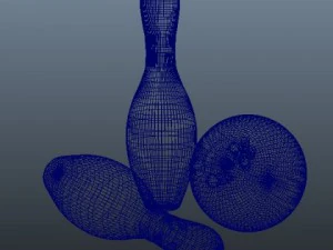 bowling pins and ball 3D Model