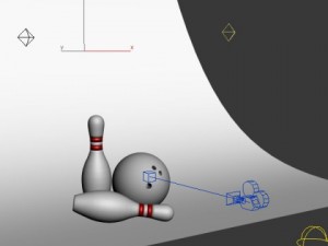 bowling pins and ball Modello 3D