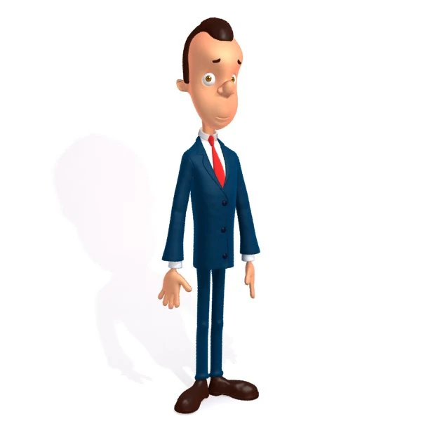businessman cartoon 3D Model .c4d .max .obj .3ds .fbx .stl .blend
