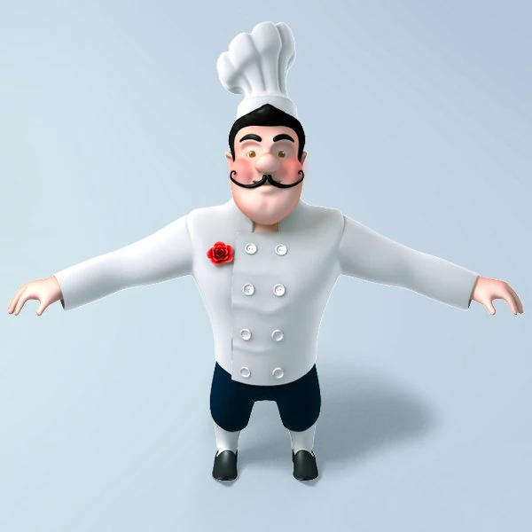 chef cartoon 3D Model .c4d .max .obj .3ds .fbx .stl .blend 