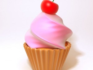 cherry cupcake 3D Model