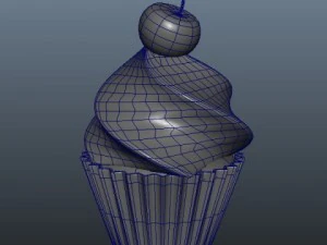 cherry cupcake 3D Model