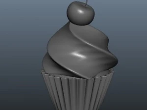cherry cupcake 3D Model