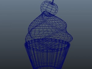 cherry cupcake Model 3D