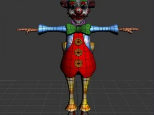 clown cartoon rigged 3D Model