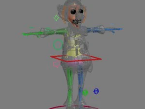 clown cartoon rigged 3D Model