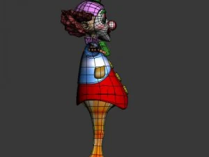 clown cartoon rigged 3D Model