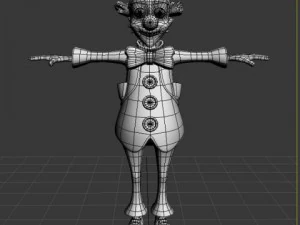 clown cartoon rigged 3D Model