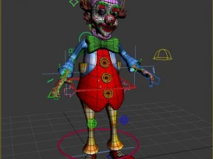 clown cartoon rigged 3D Model