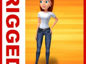 desenho animado menina 01 Modelo 3D