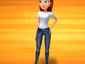 girl cartoon 01 3D Model