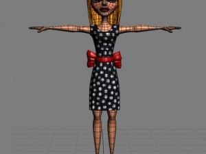 girl cartoon 02 3D Model