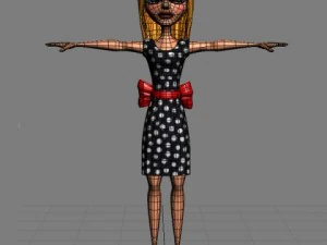 desenho animado menina 02 Modelo 3D