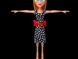 desenho animado menina 02 Modelo 3D