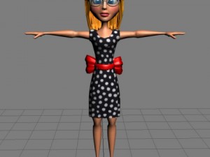 girl cartoon 02 3D Model