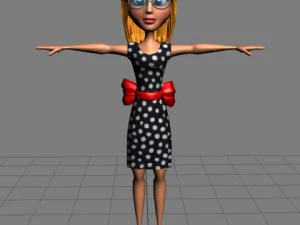 desenho animado menina 02 Modelo 3D