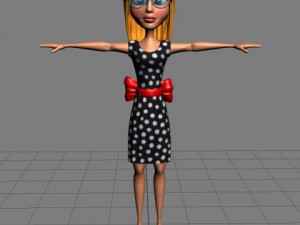girl cartoon 02 3D Model