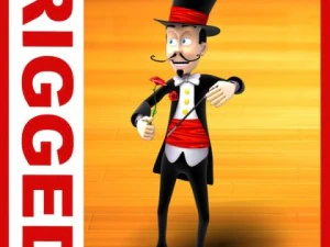 goochelaar cartoon opgetuigd 3D Model